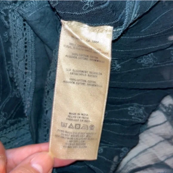 HOLDING HORSES • Anthropologie Ombre Ocean Dipped Lace & Embroidered Dress - Picture 14 of 16